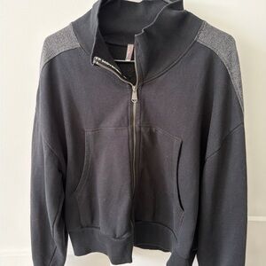 Free People Movement Black and Gray Zip-Up Hoodie